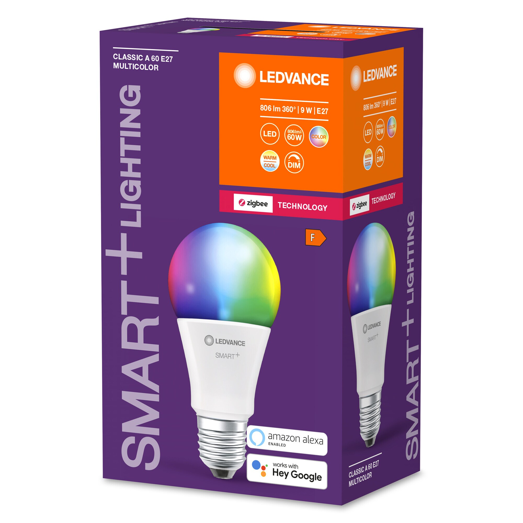 Ledvance Smarte LED-Lampe, Tropfen, Zigbee, CL A 60, 9W, E27, RGBTW, Matt