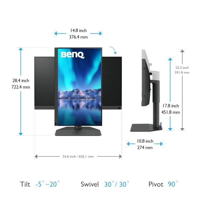 BenQ SW272U 68,6cm (27") 4K IPS Profi-Monitor HDMI/DP/USB-C 100%sRGB Pivot