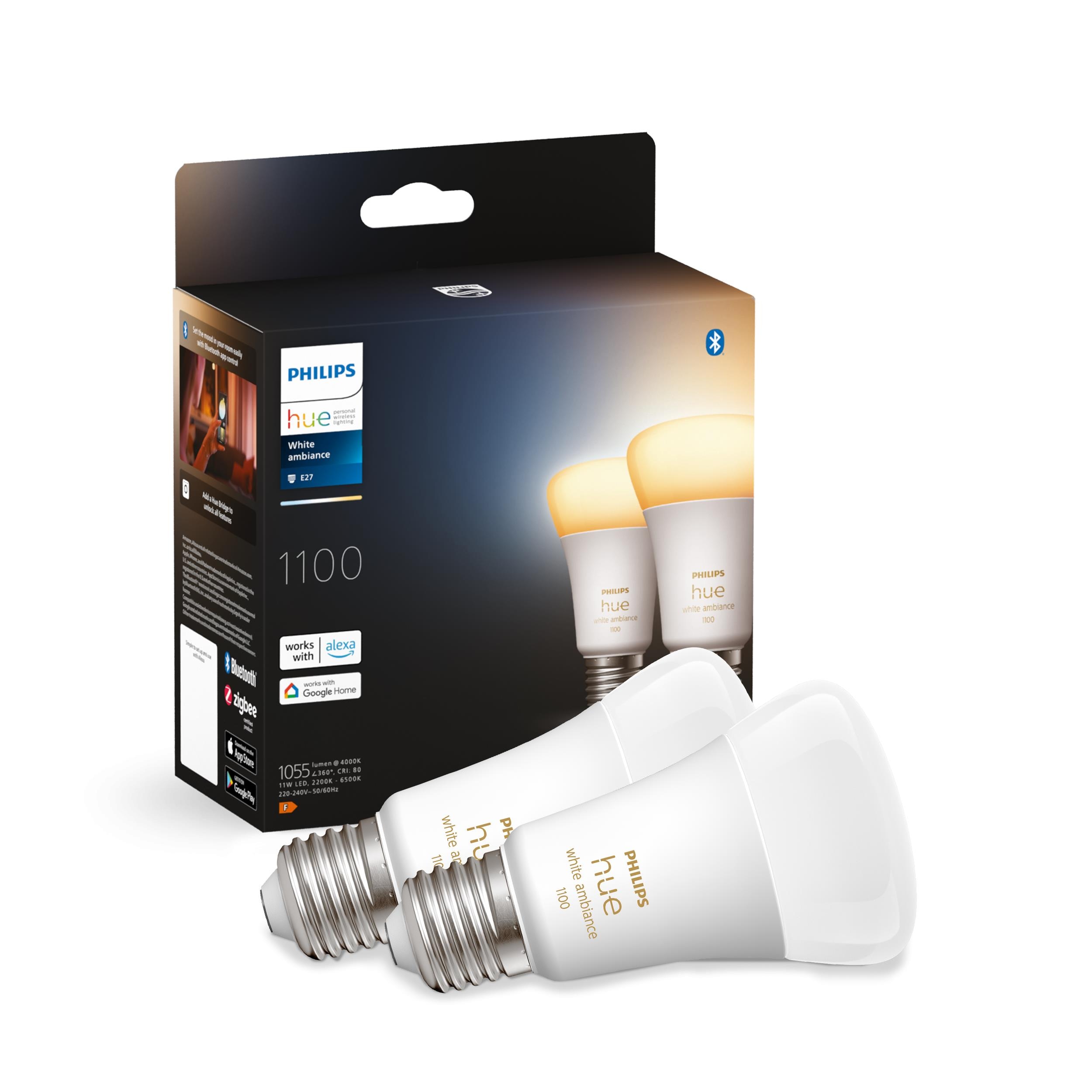 Philips Hue White Ambiance E27 Doppelpack 2x806lm 75W