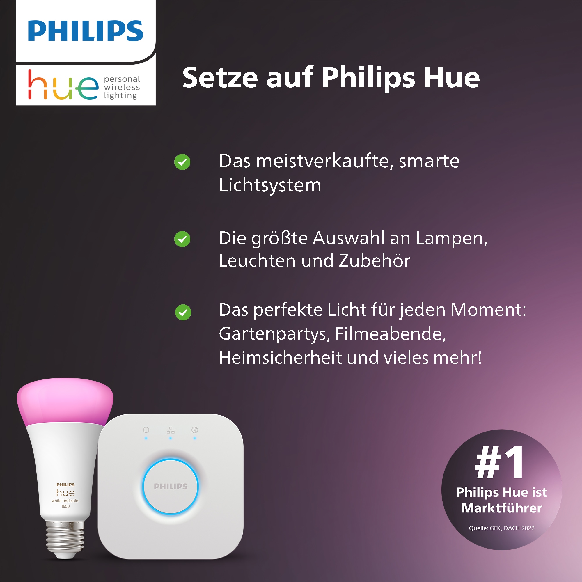 Philips Hue White Ambiance E27 Doppelpack 2x806lm 75W