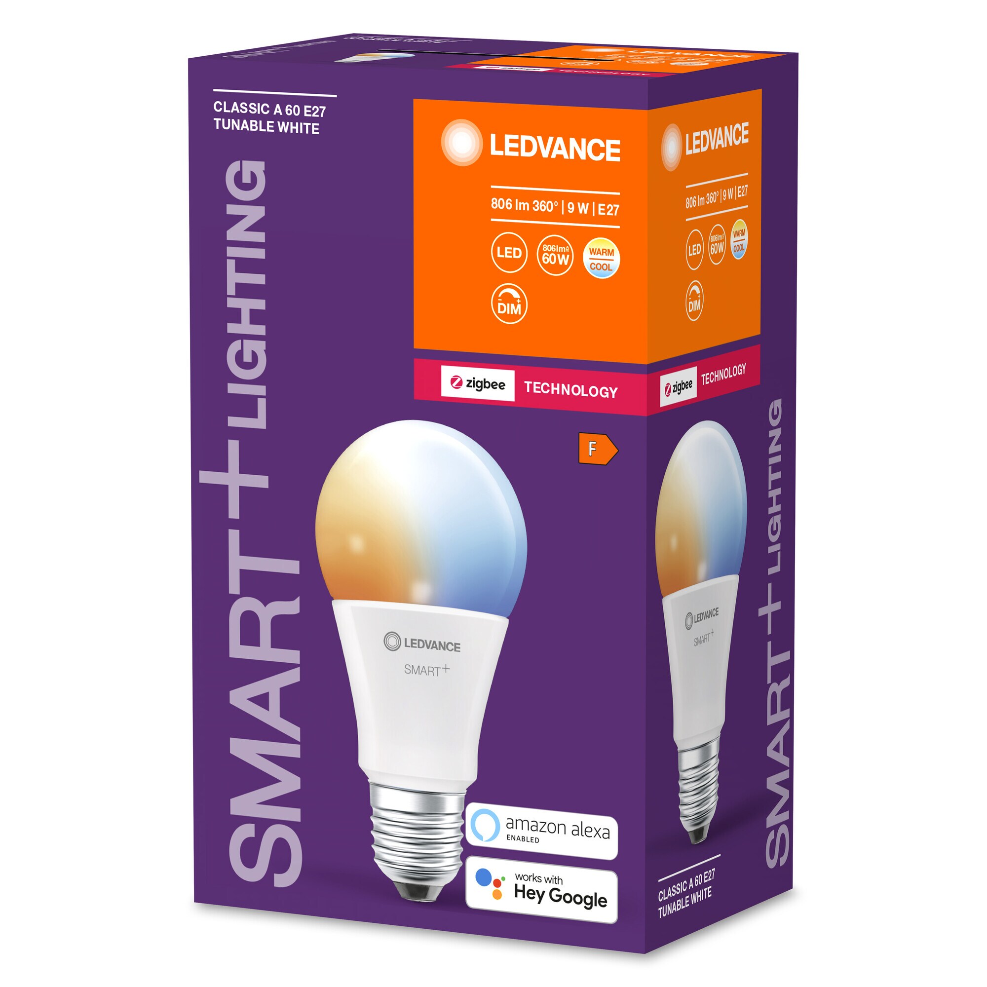 Ledvance Smarte LED-Lampe, Zigbee, Tropfen, CL A 60, 9W, E27, Tunable White Matt