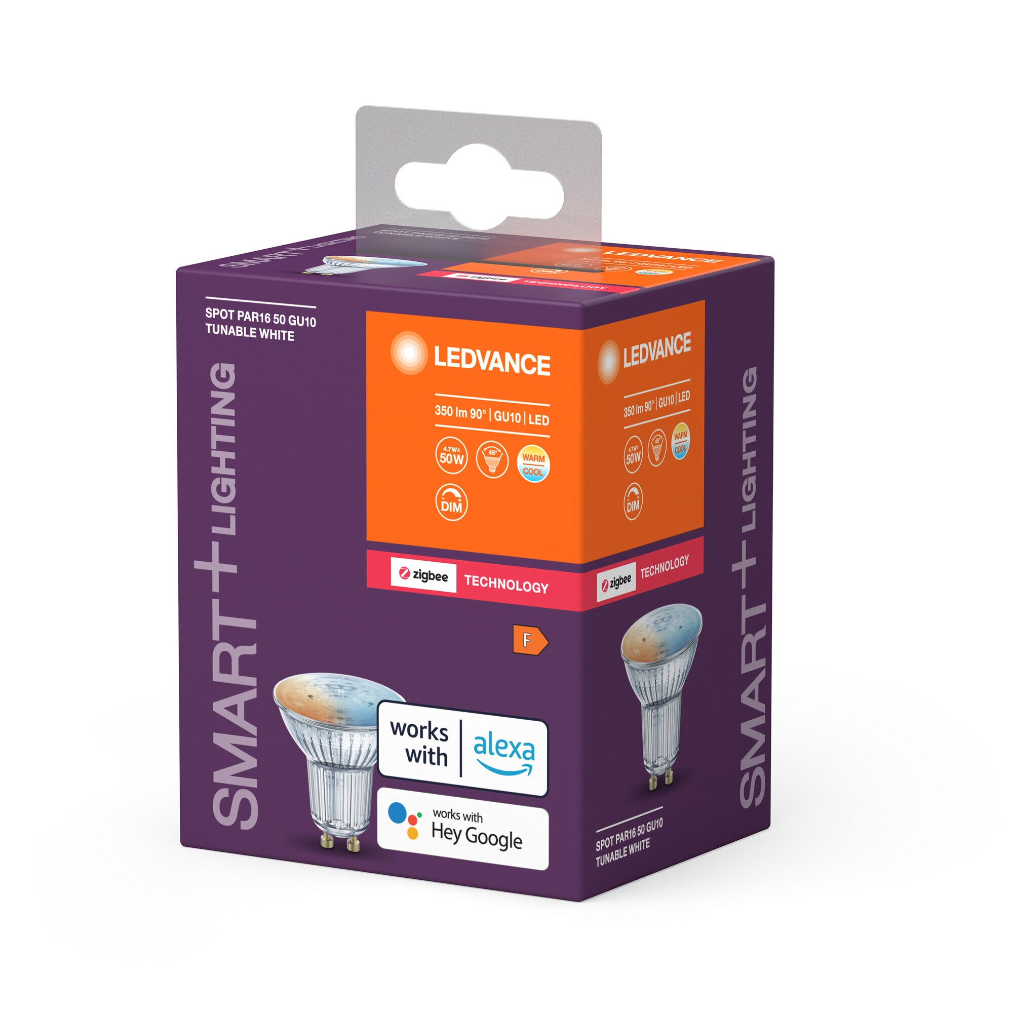 Ledvance Smarte LED-Reflektorlampe "SPOT PAR16", Zigbee, 4,9W, GU10, TW, Matt