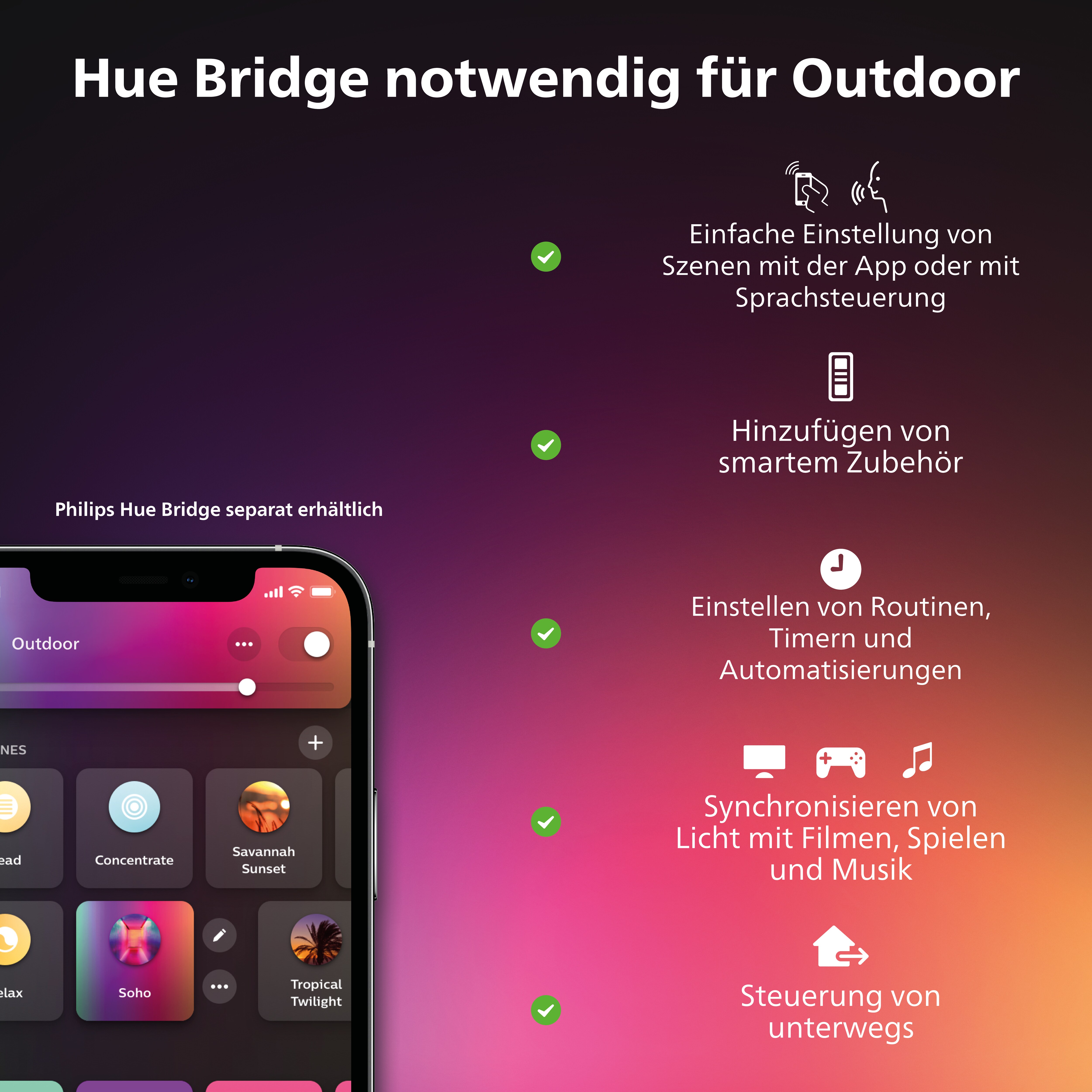 Philips Hue White &amp; Color Amb. Impress LED Sockelleuchte, Schwarz, 1200lm