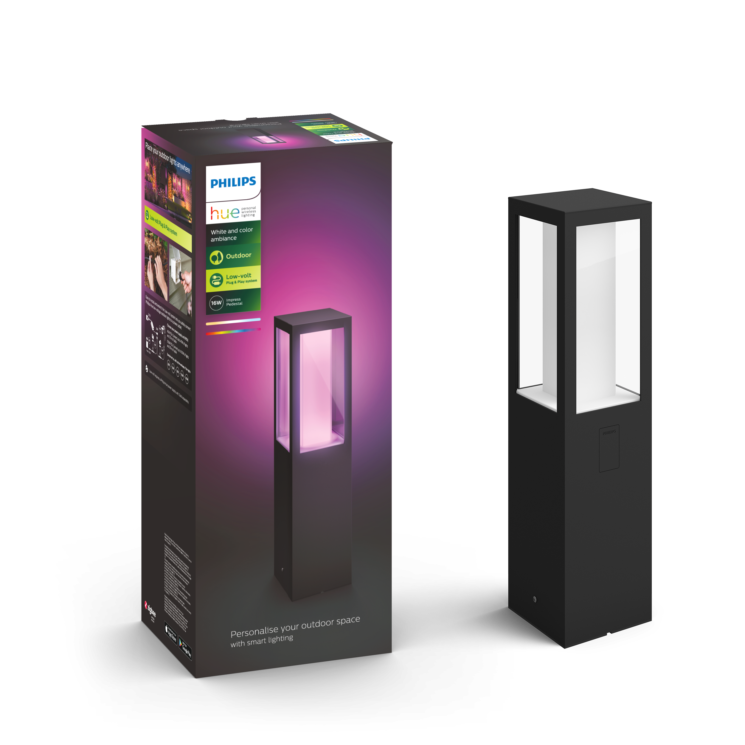 Philips Hue White &amp; Color Amb. Impress Sockelleuchte, Schwarz, Erweiterung