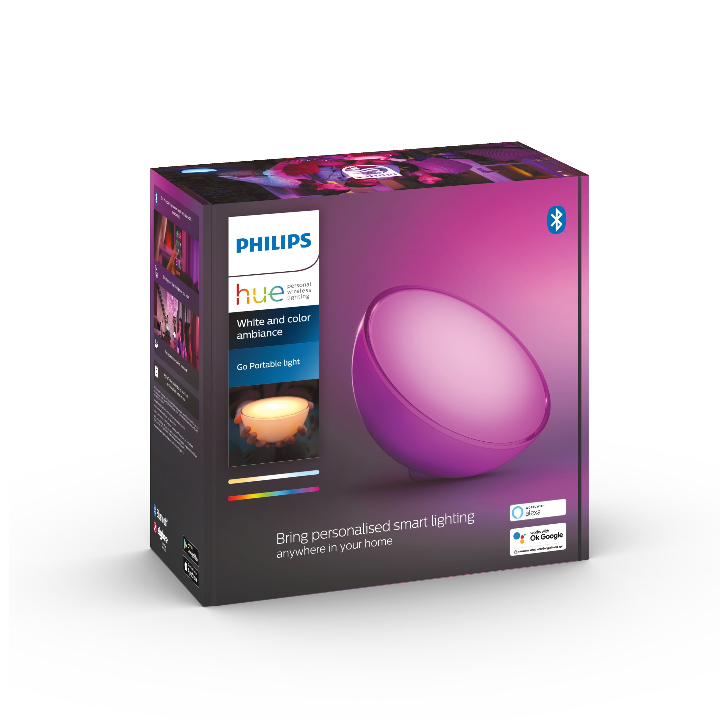 Philips Hue White &amp; Color Ambiance Go tragbare Tischleuchte weiß Bluetooth