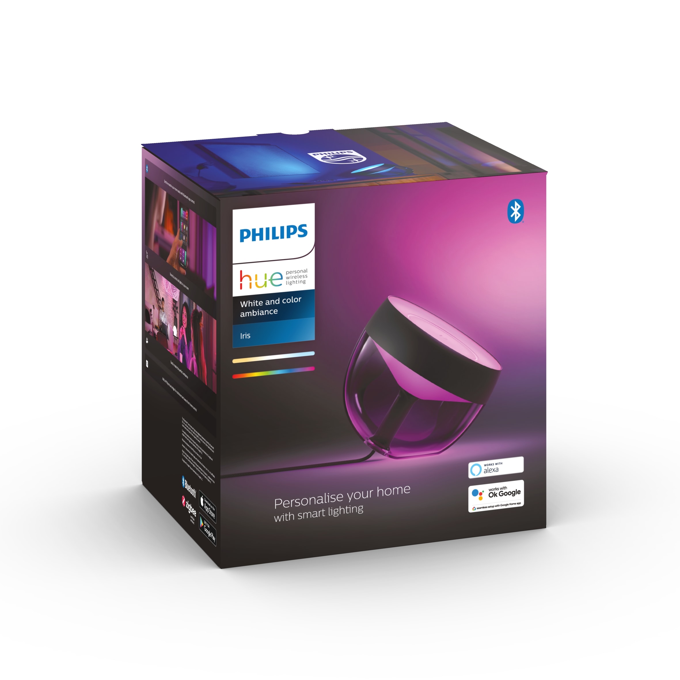 Philips Hue White &amp; Col. Amb. Iris Tischleuchte schwarz 570lm