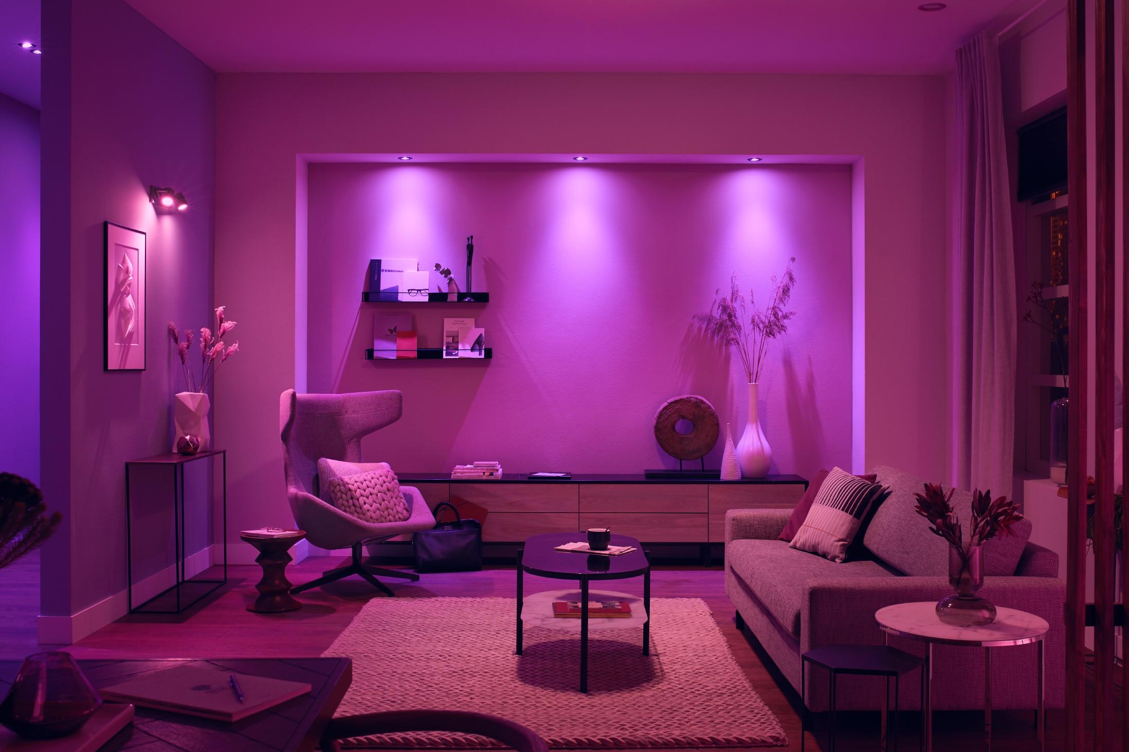 Philips Hue White &amp; Col. Amb. Centura Einbauspot 3 flg. schwarz 3x350lm