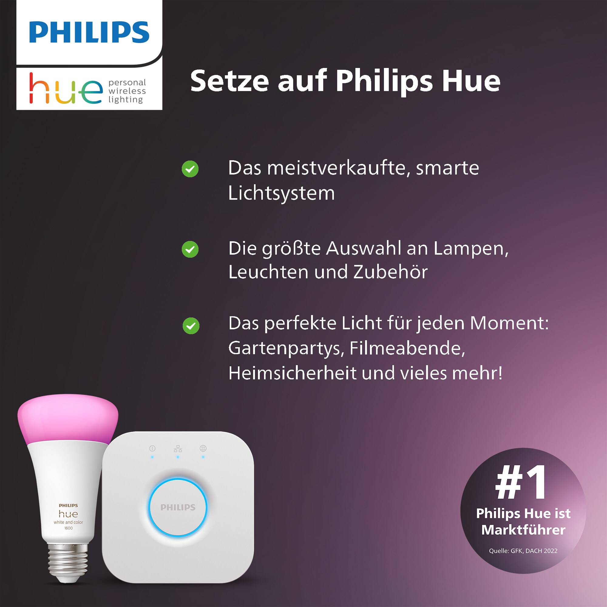 Aurelle + ++ Philips White Dimmschalter Cyberport 60x60cm Ambiance Deckenleuchte weiß • Hue