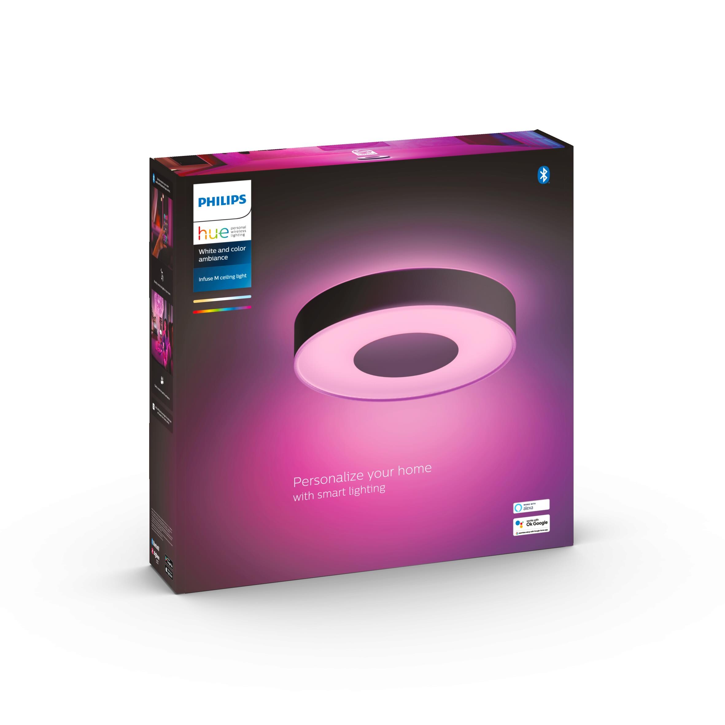 Philips Hue White &amp; Col. Amb. Infuse Deckenleuchte M schwarz 2100lm