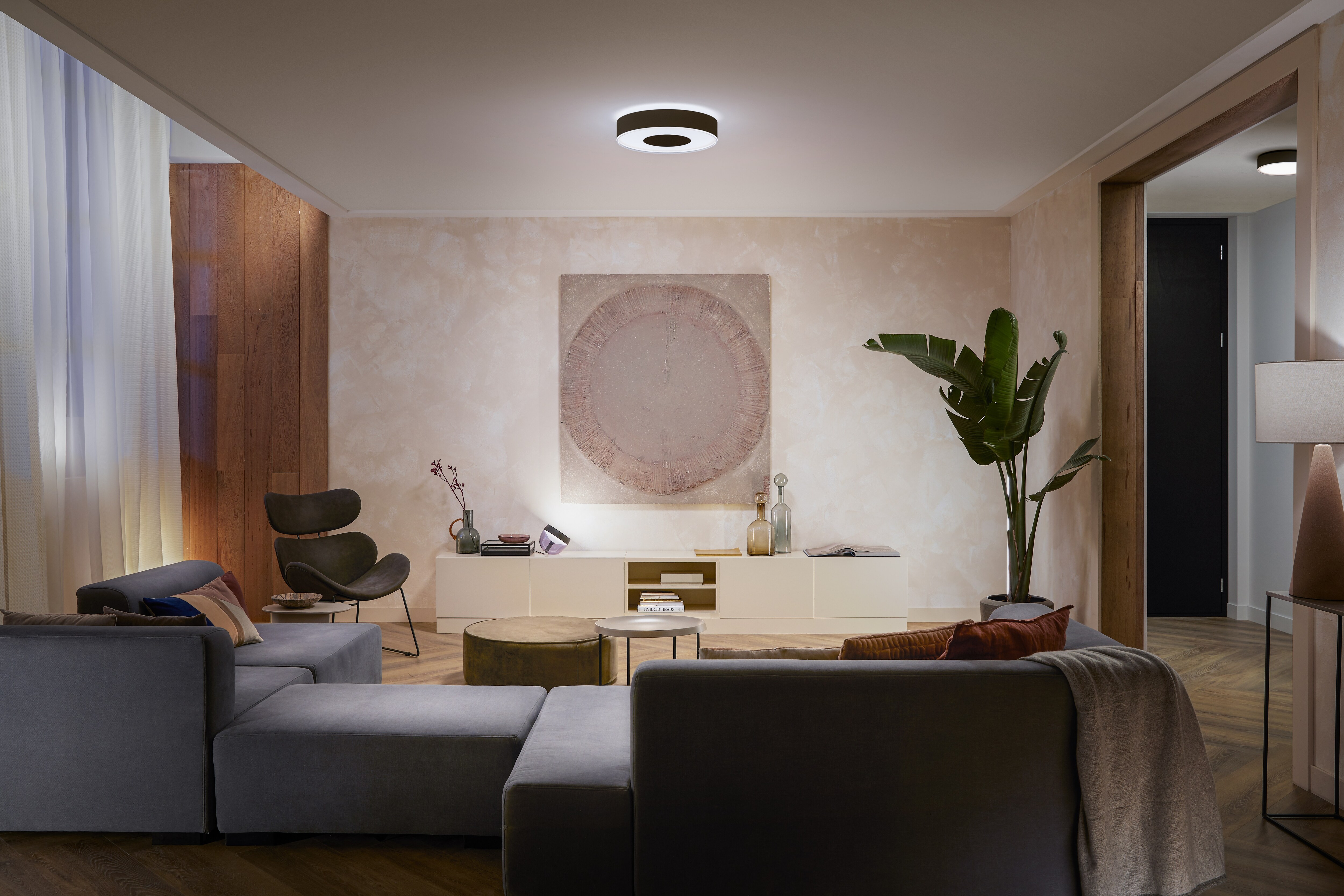 Philips Hue White &amp; Col. Amb. Infuse Deckenleuchte M schwarz 2100lm