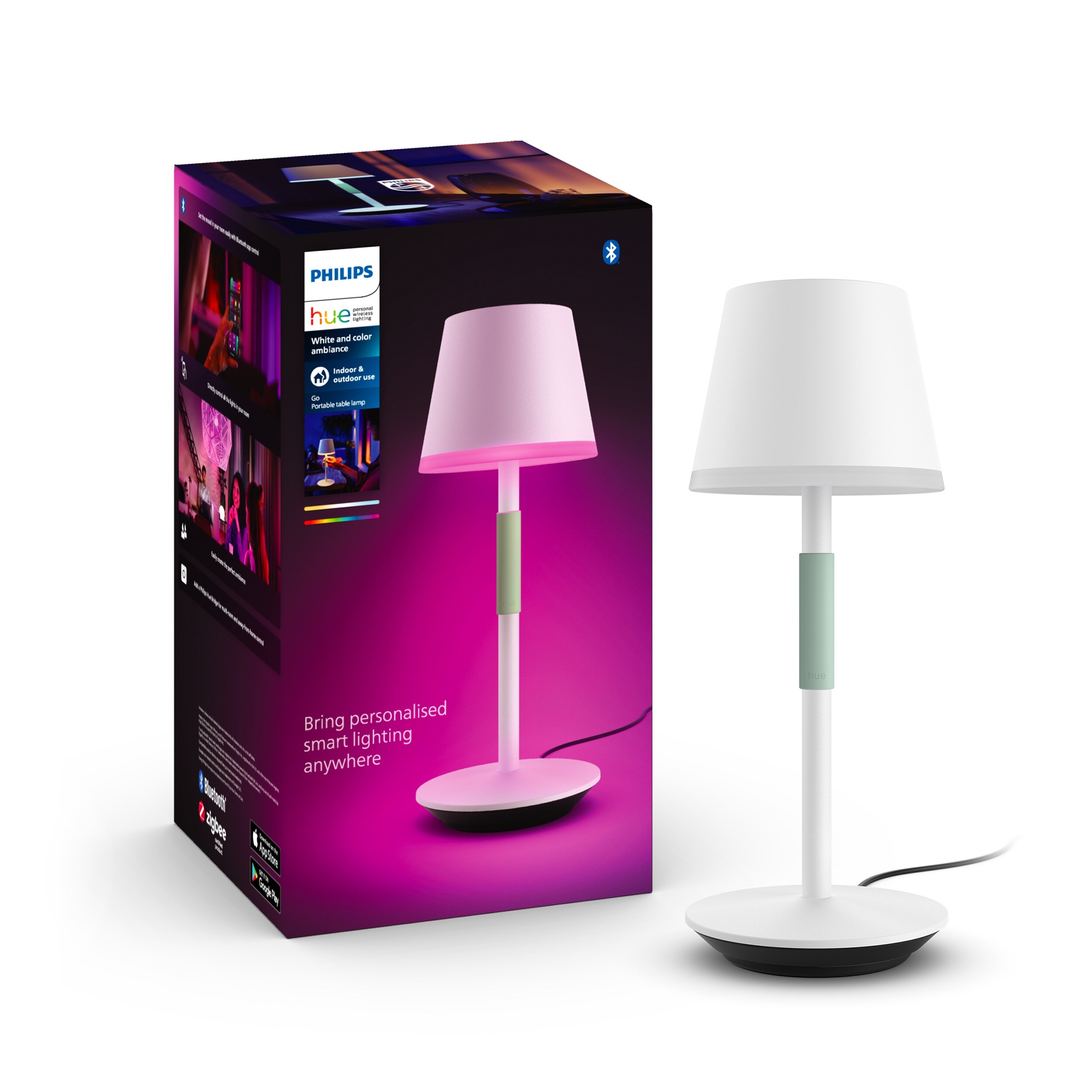 Philips Hue White &amp; Color Ambiance Go Tragbare Tischleuchte weiß 370lm