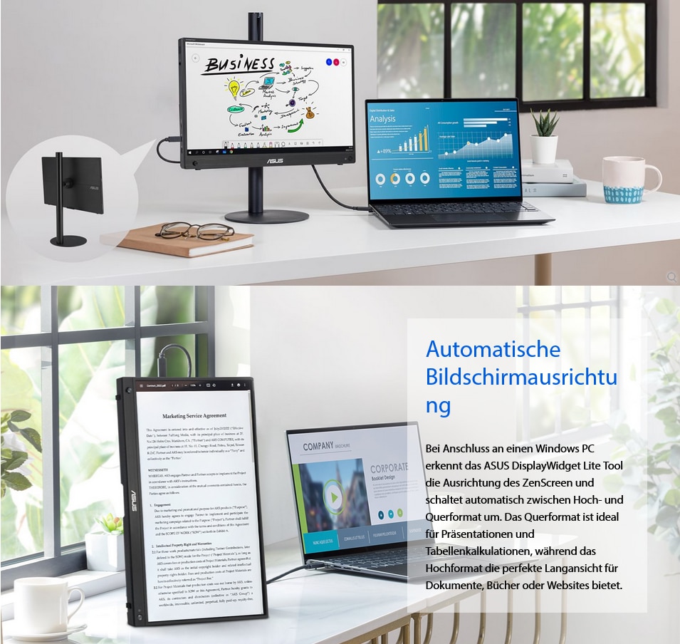 ASUS ZenScreen MB16AHT 39,6cm (15,6") FHD IPS Mobiler Touch Monitor mHDMI/USB-C