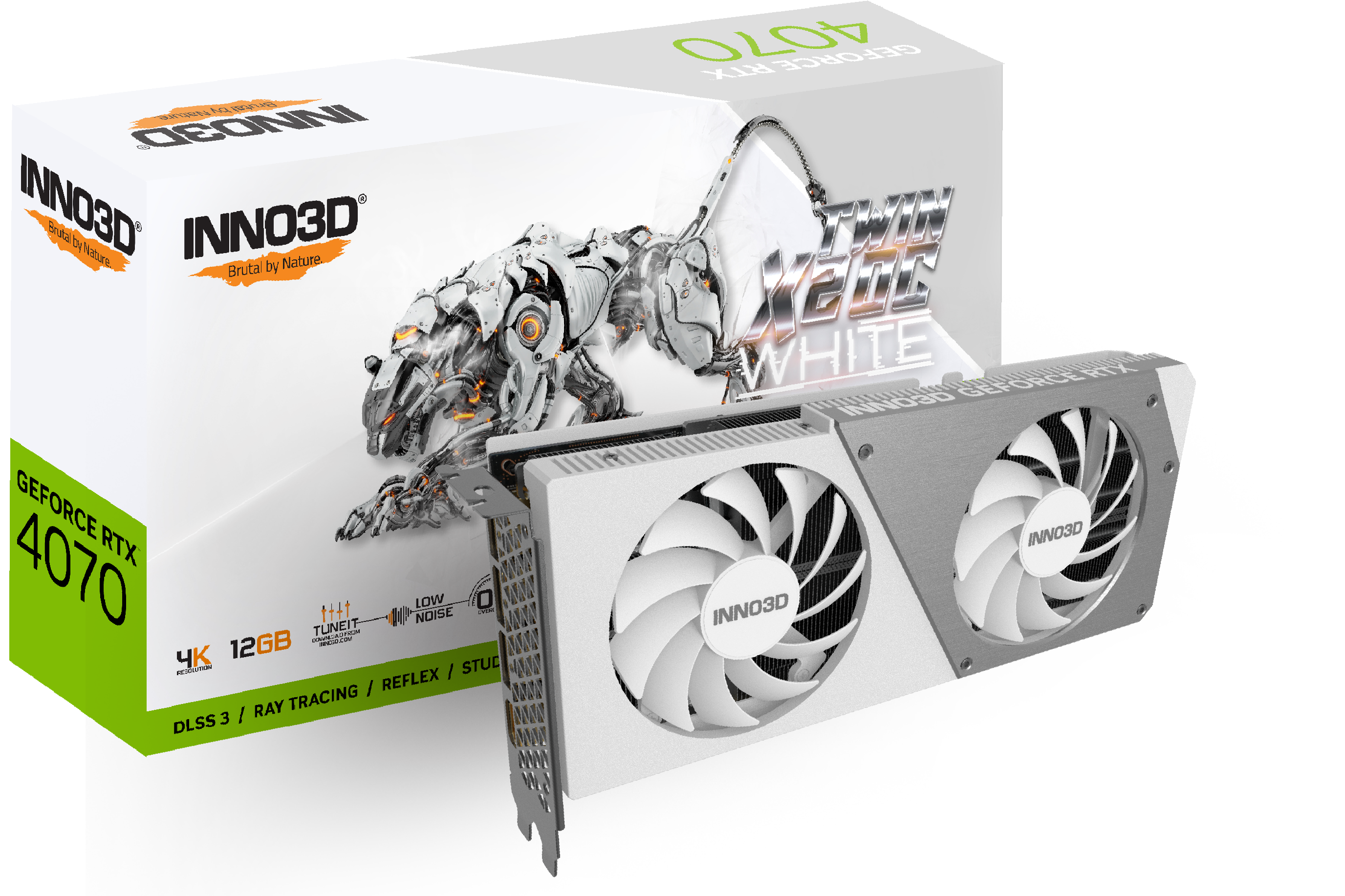 INNO3D GeForce RTX 4070 TWIN X2 OC WHITE 12GB GDDR6X Grafikkarte 3xDP/HDMI