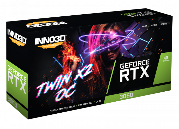 INNO3D GeForce RTX 3060 TWIN X2 OC LHR 12GB GDDR6 Grafikkarte 3xDP/HDMI