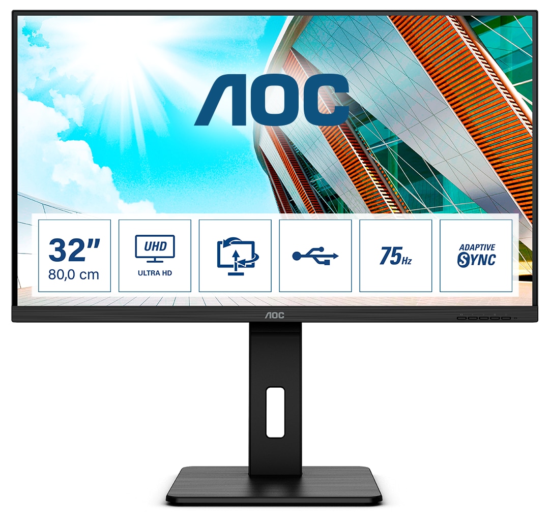 AOC U32P2 schwarz 80.0 cm (31.5") UHD Monitor