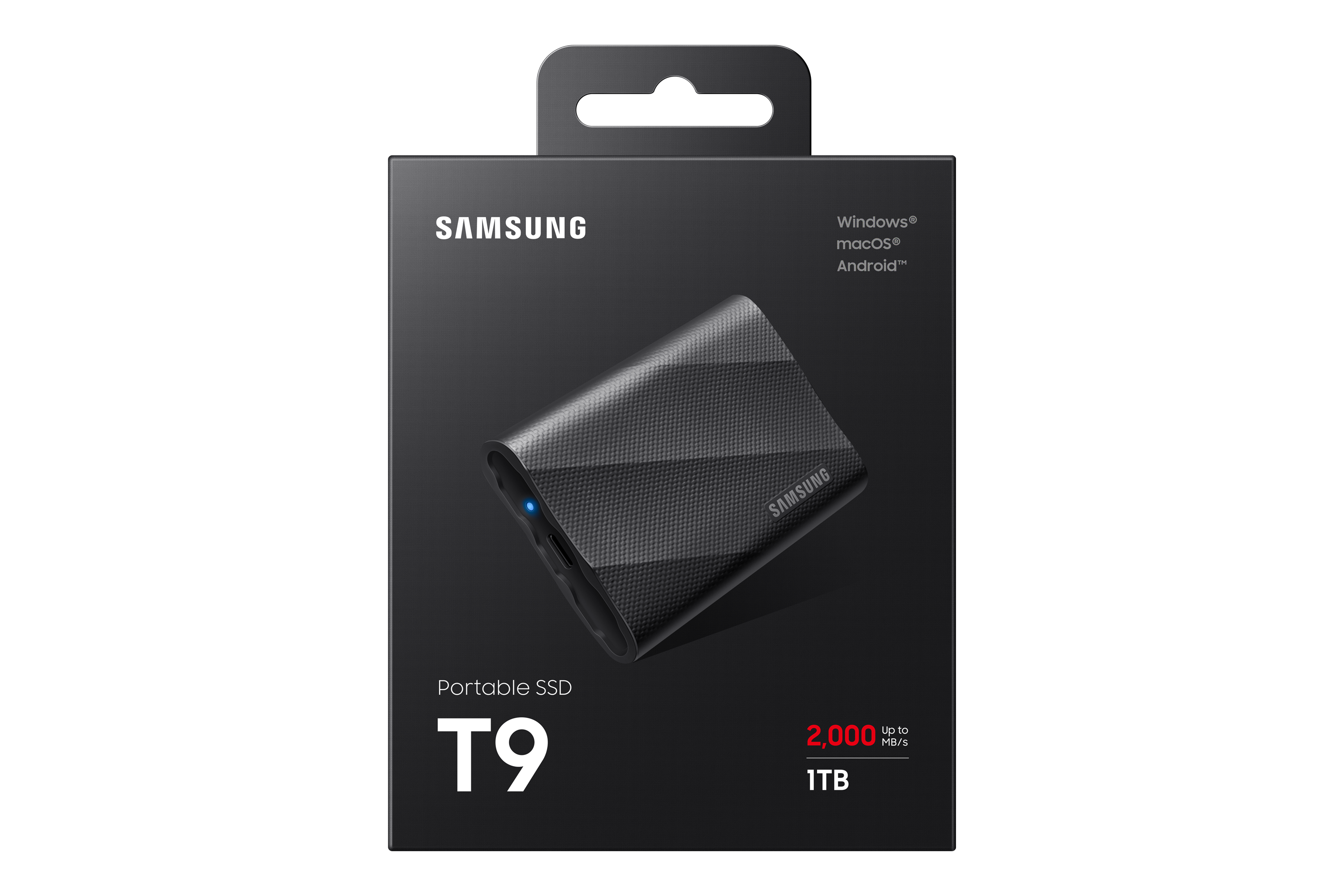 Samsung Portable SSD T9 1 TB USB 3.2 Gen2x2 Typ-C Schwarz bis zu 2.000 MB/s