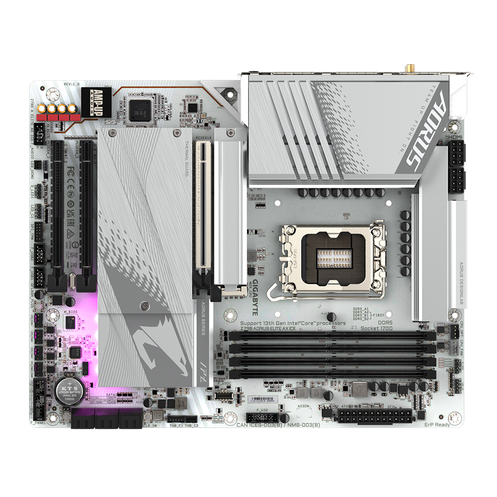 GIGABYTE Z790 AORUS ELITE AX ICE ATX Mainboard Sockel 1700 DP/HDMI/WIFI/BT