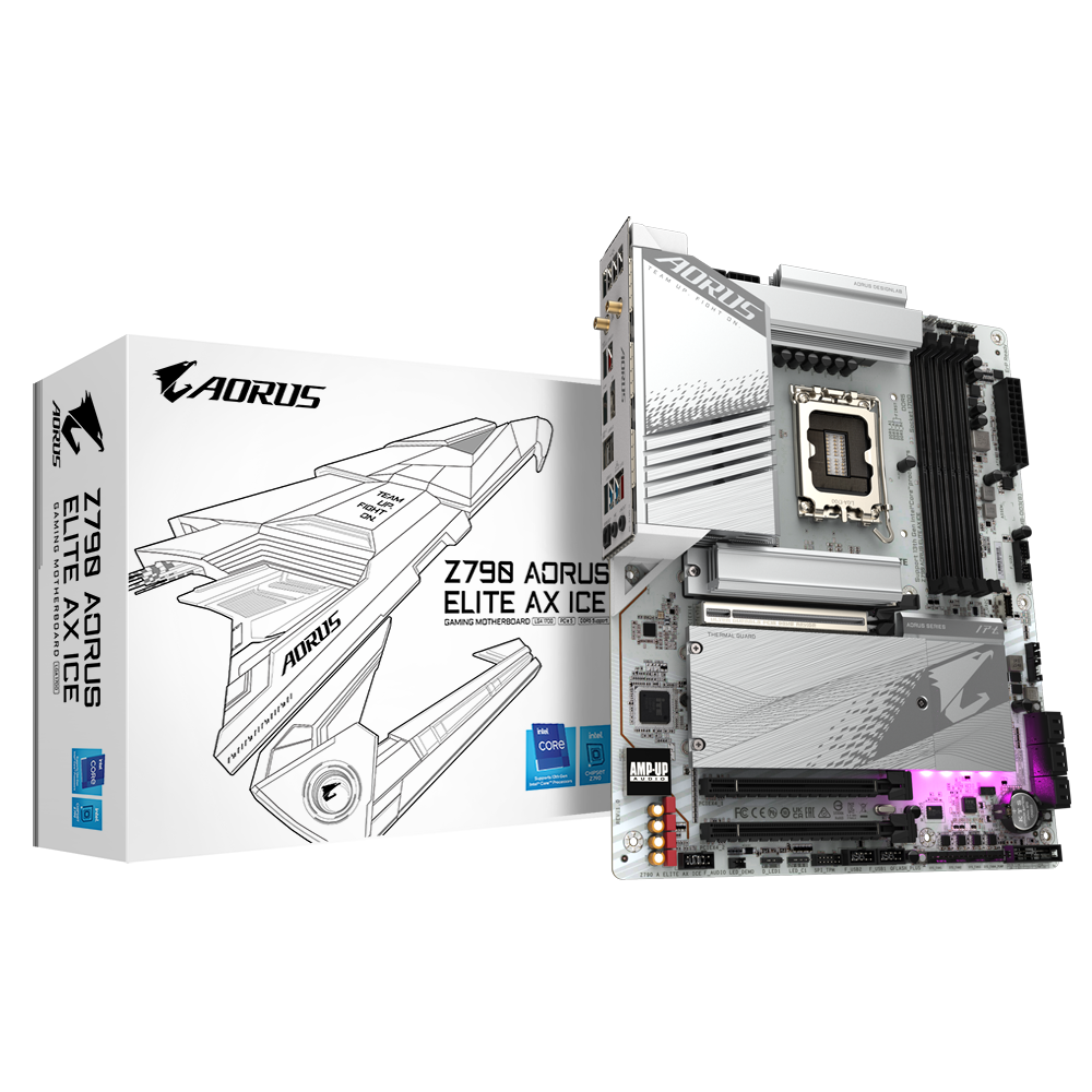 GIGABYTE Z790 AORUS ELITE AX ICE ATX Mainboard Sockel 1700 DP/HDMI/WIFI/BT