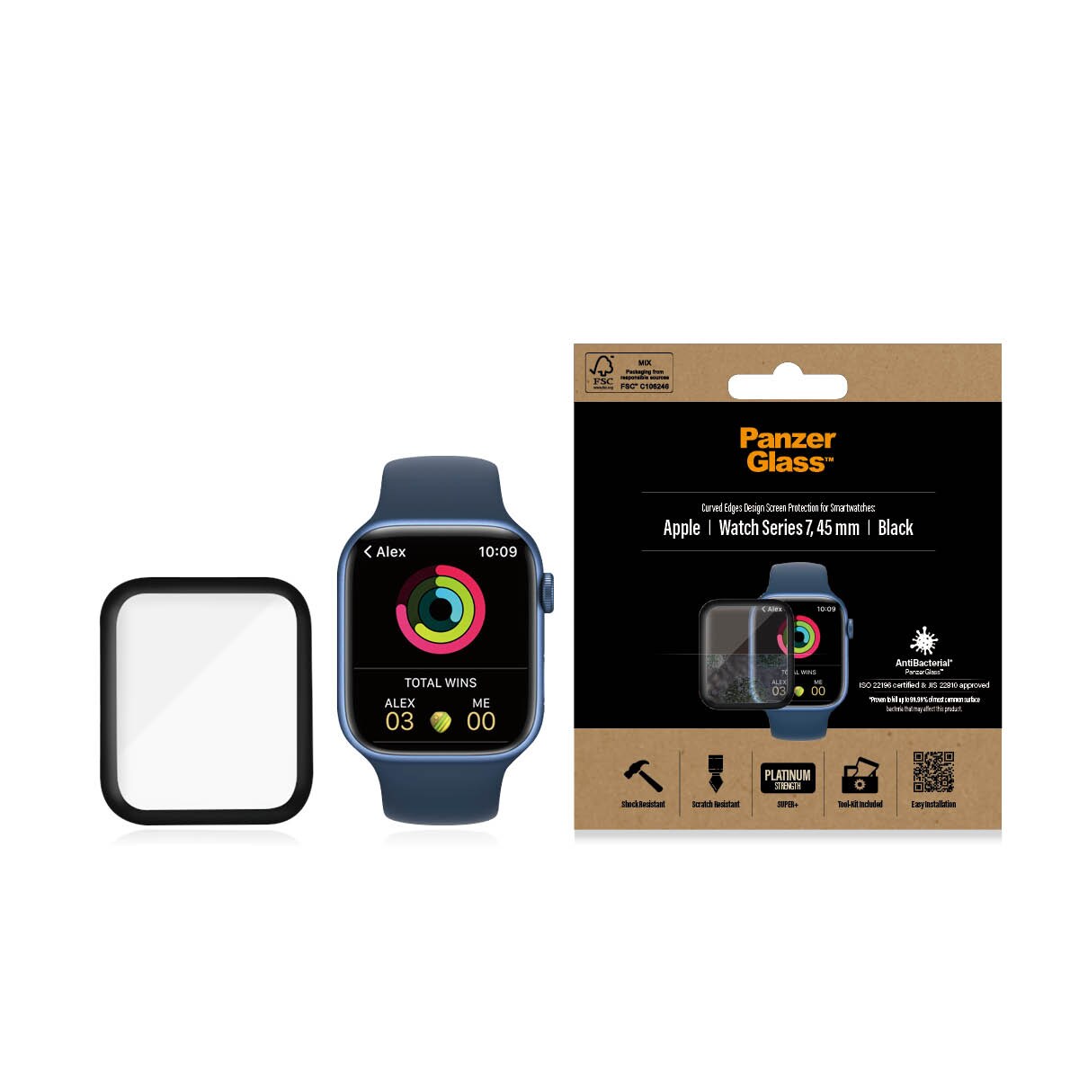 PanzerGlass Displayschutz für Apple Watch Series 8/7 45mm