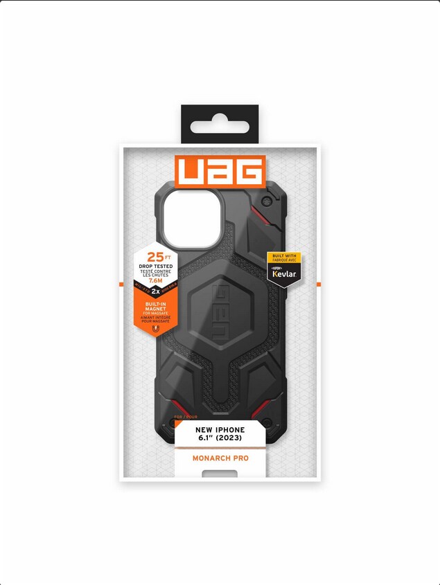 UAG Urban Armor Gear Monarch MagSafe Case Apple iPhone 15 kevlar schwarz