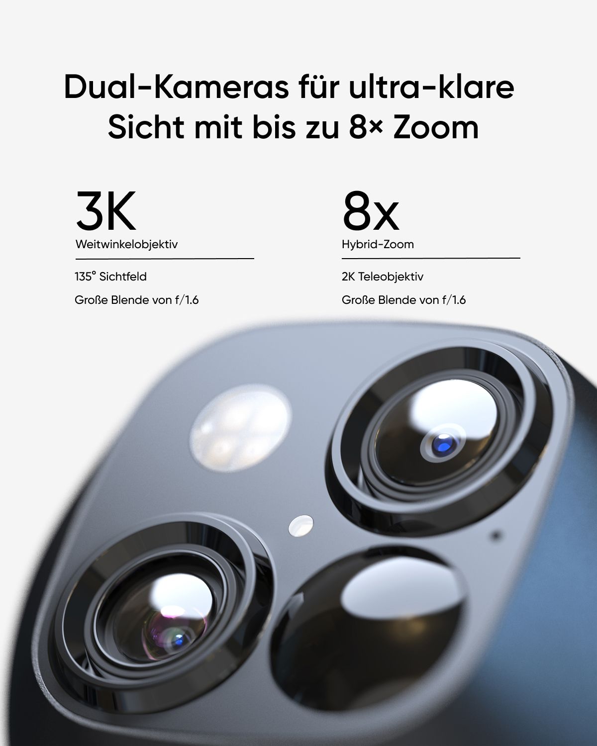 eufy Security Solo Cam S340, kabellose Solar-Überwachungskamera, weiß