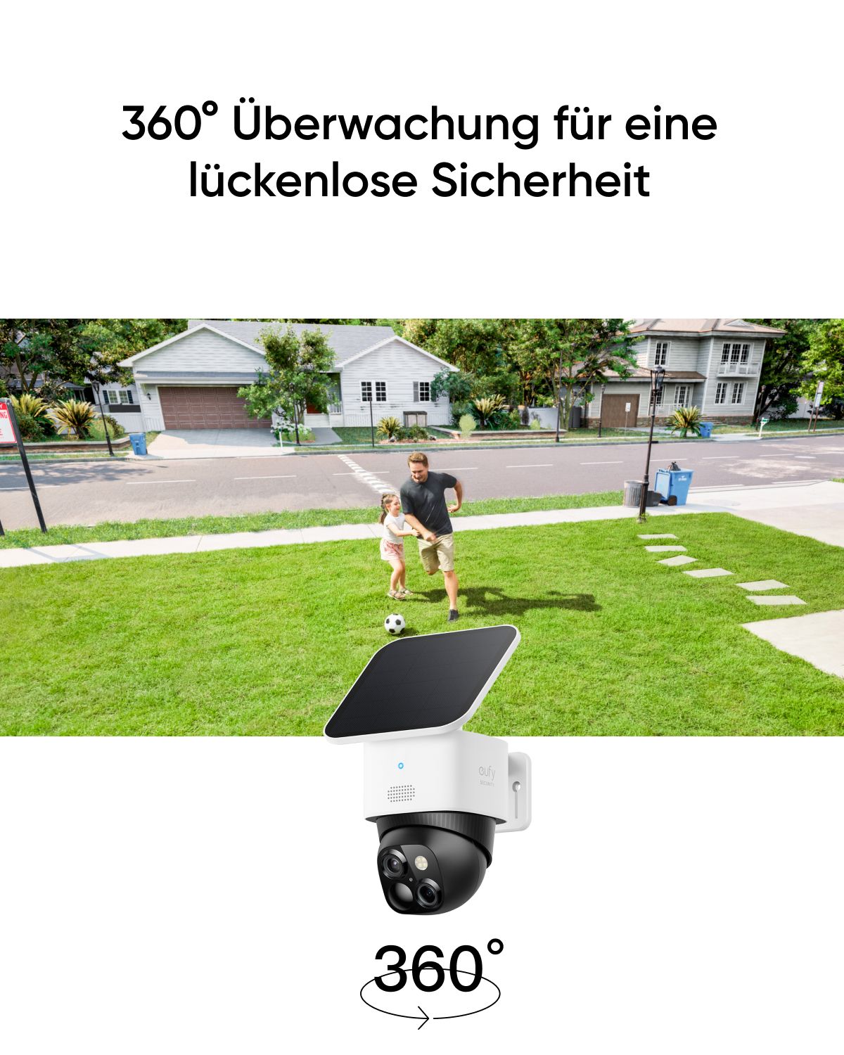 eufy Security Solo Cam S340, kabellose Solar-Überwachungskamera, weiß