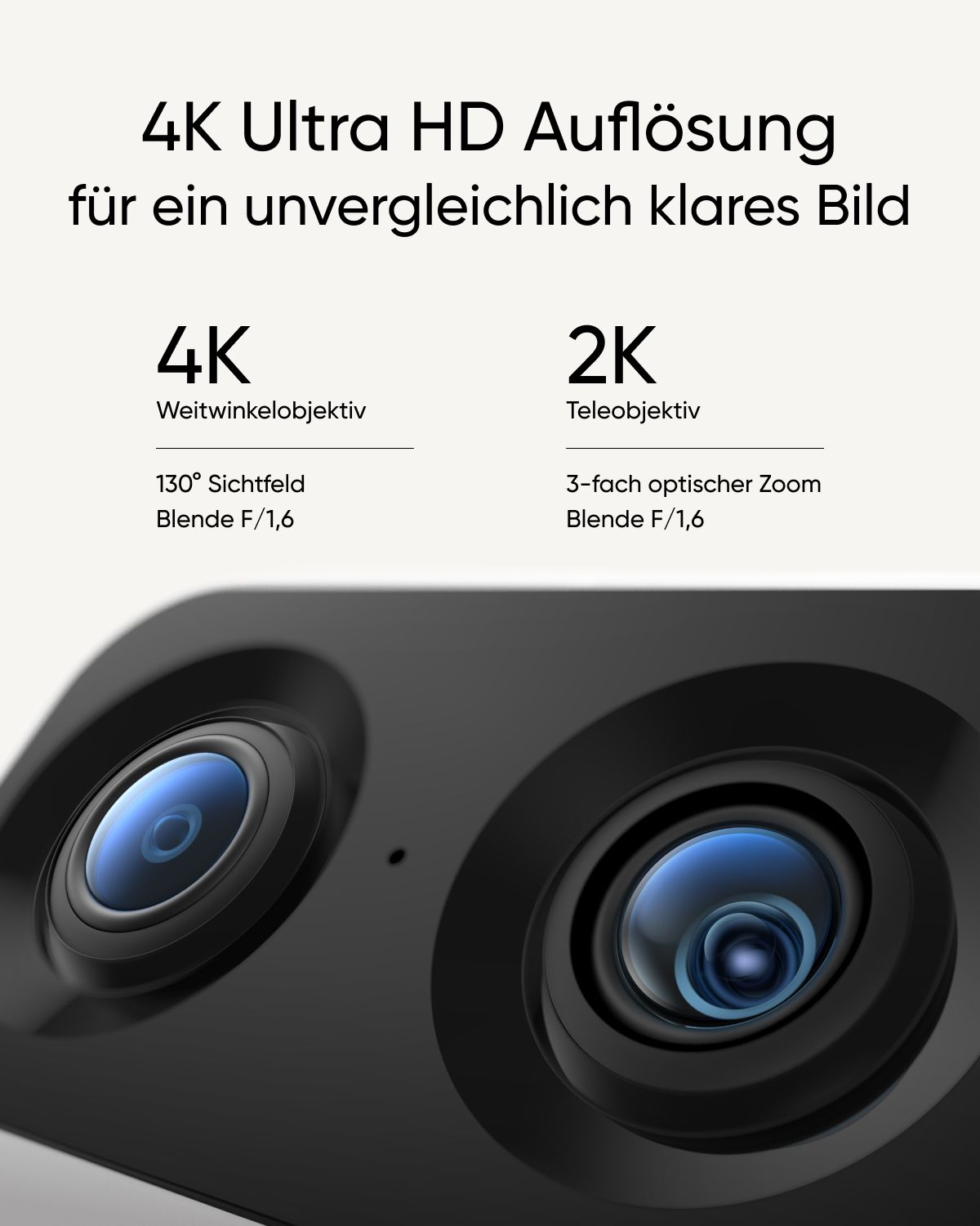 eufy Security Indoor Cam S350, Dual-Sicherheitskamera, 4K UHD, schwarz