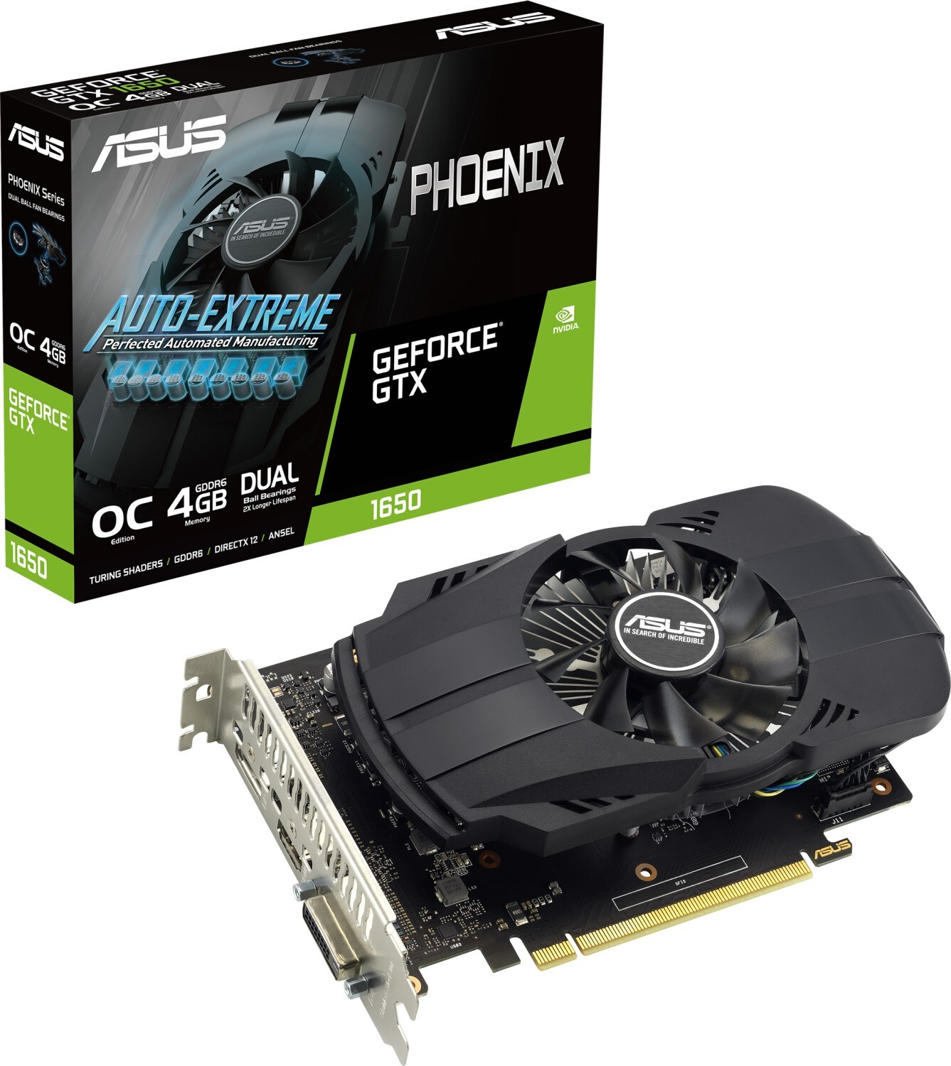 ASUS GeForce GTX 1650 OC Phoenix EVO 4GB GDDR6 Grafikkarte DP/HDMI/DVI