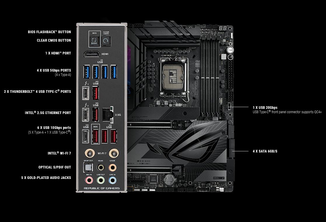 ASUS ROG STRIX MAXIMUS Z790 Dark Hero ATX Mainboard Sockel 1700 TB4/HDMI/DP