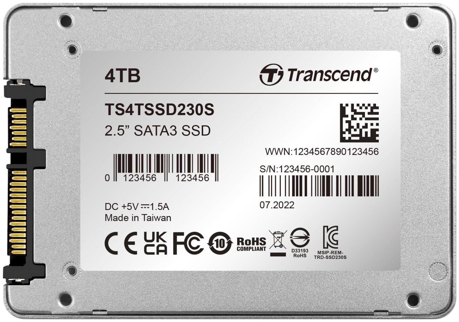 Transcend 230S 4TB SSD SATA 3D NAND