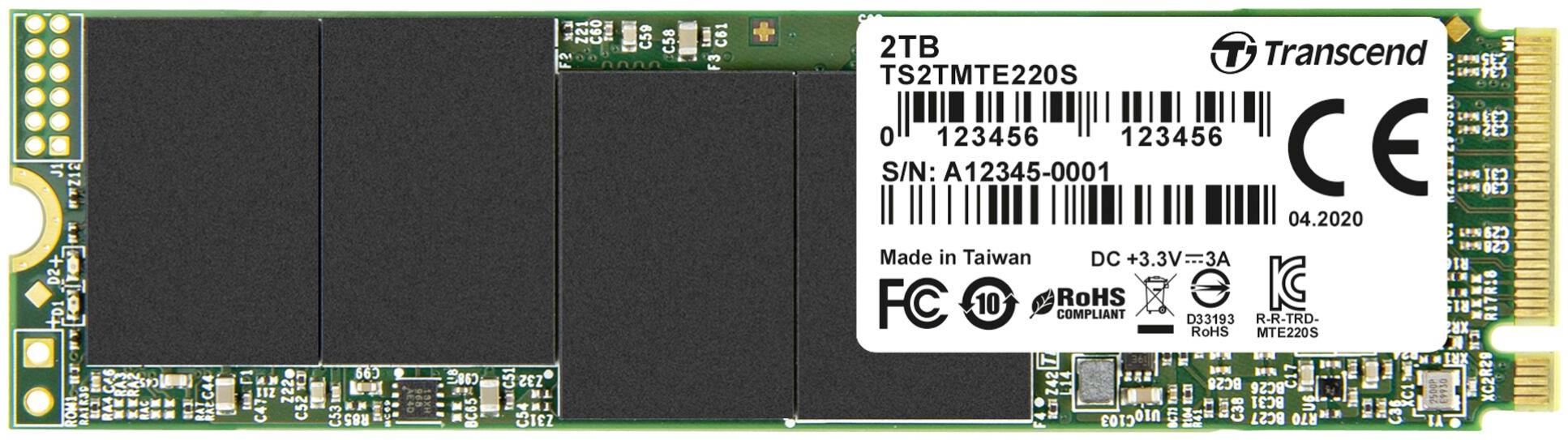 Transcend SSD MTE220S NVMe PCIe Gen3 x4 2TB