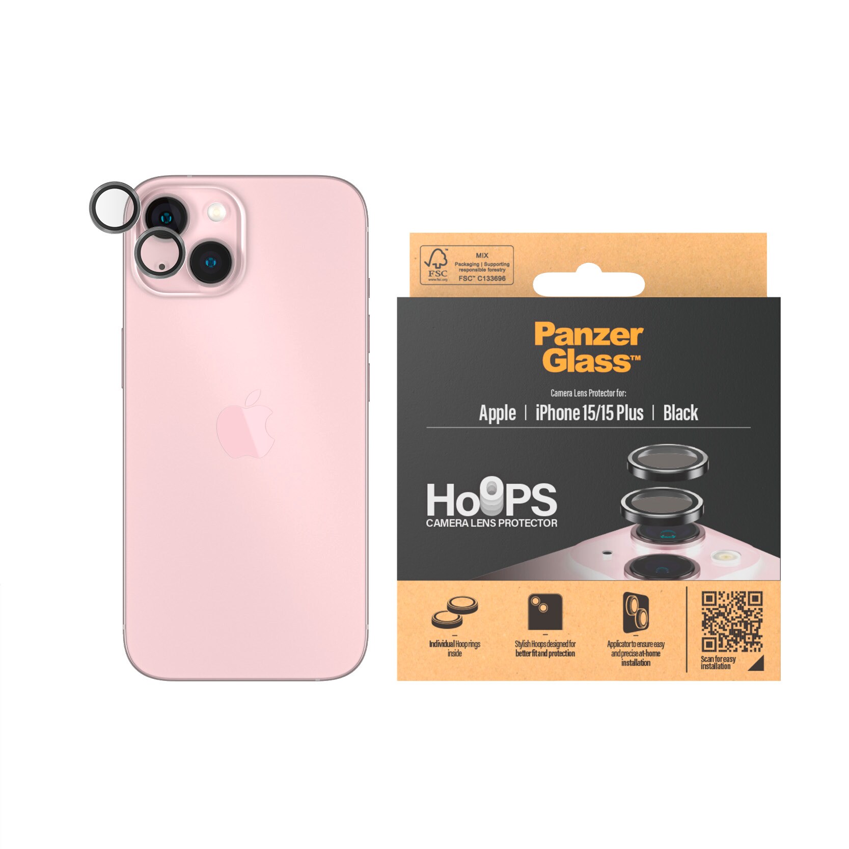 PanzerGlass Hoops Kameraschutz iPhone 15/15 Plus