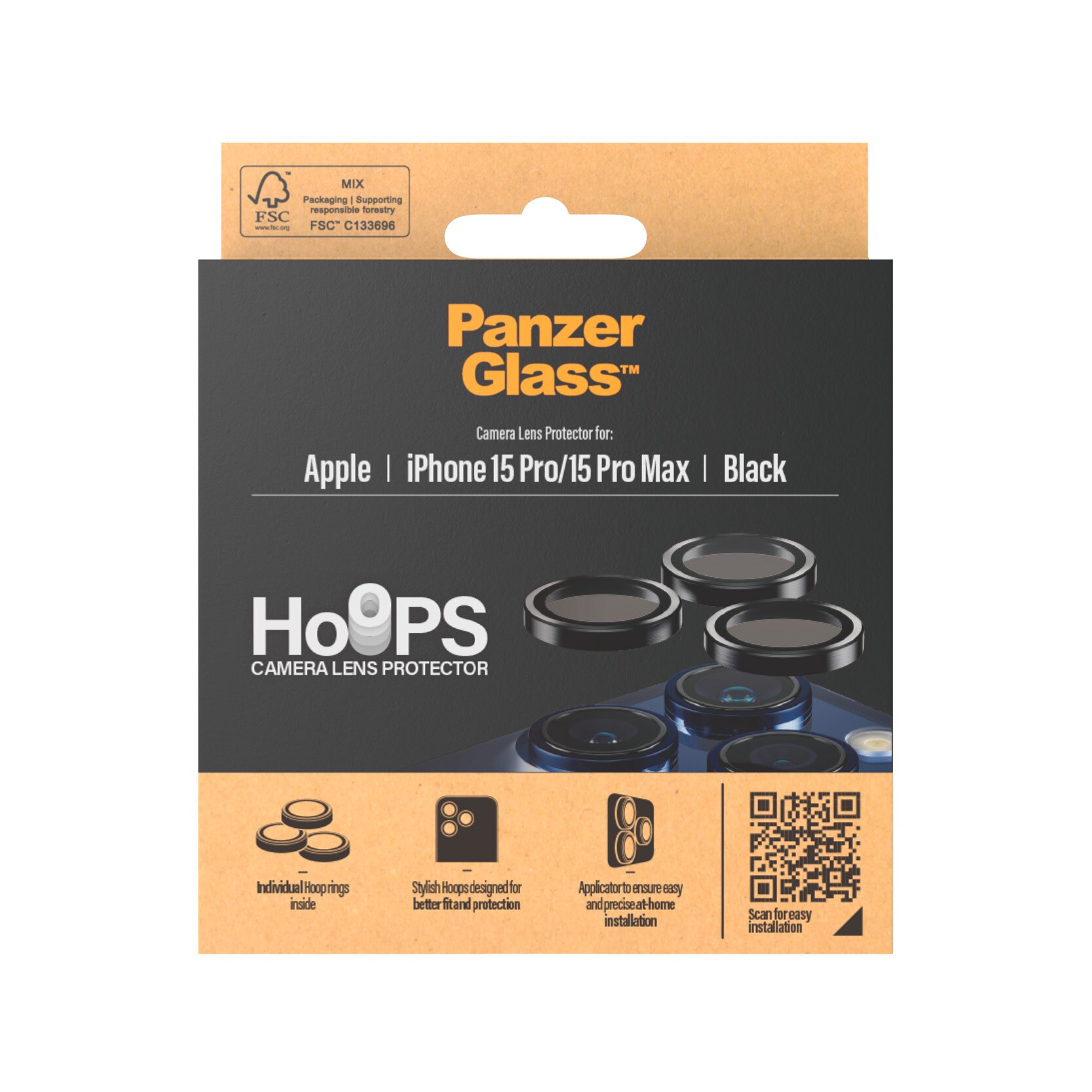 PanzerGlass Hoops Kameraschutz iPhone 15 Pro/15 Pro Max