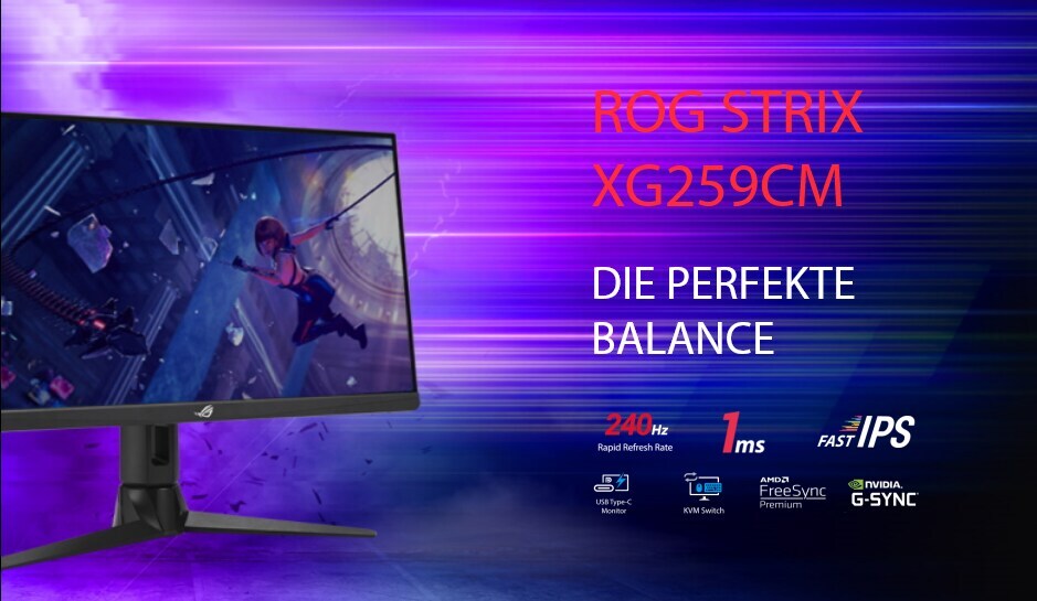 ASUS ROG Strix XG259CM 62,2cm (24.5") FHD IPS Gaming Monitor 16:9 HDMI/DP/USB-C