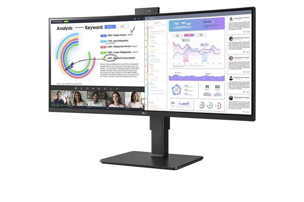 LG 34BN670P-B 86.7cm (34") UWQHD 21:9 IPS curved Monitor HDMI/DP/USB-C, Webcam