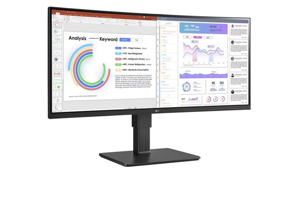 LG 34BN670P-B 86.7cm (34") UWQHD 21:9 IPS curved Monitor HDMI/DP/USB-C, Webcam