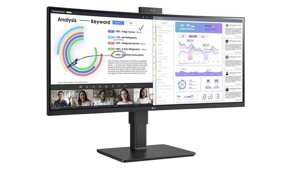 LG 34BN670P-B 86.7cm (34") UWQHD 21:9 IPS curved Monitor HDMI/DP/USB-C, Webcam