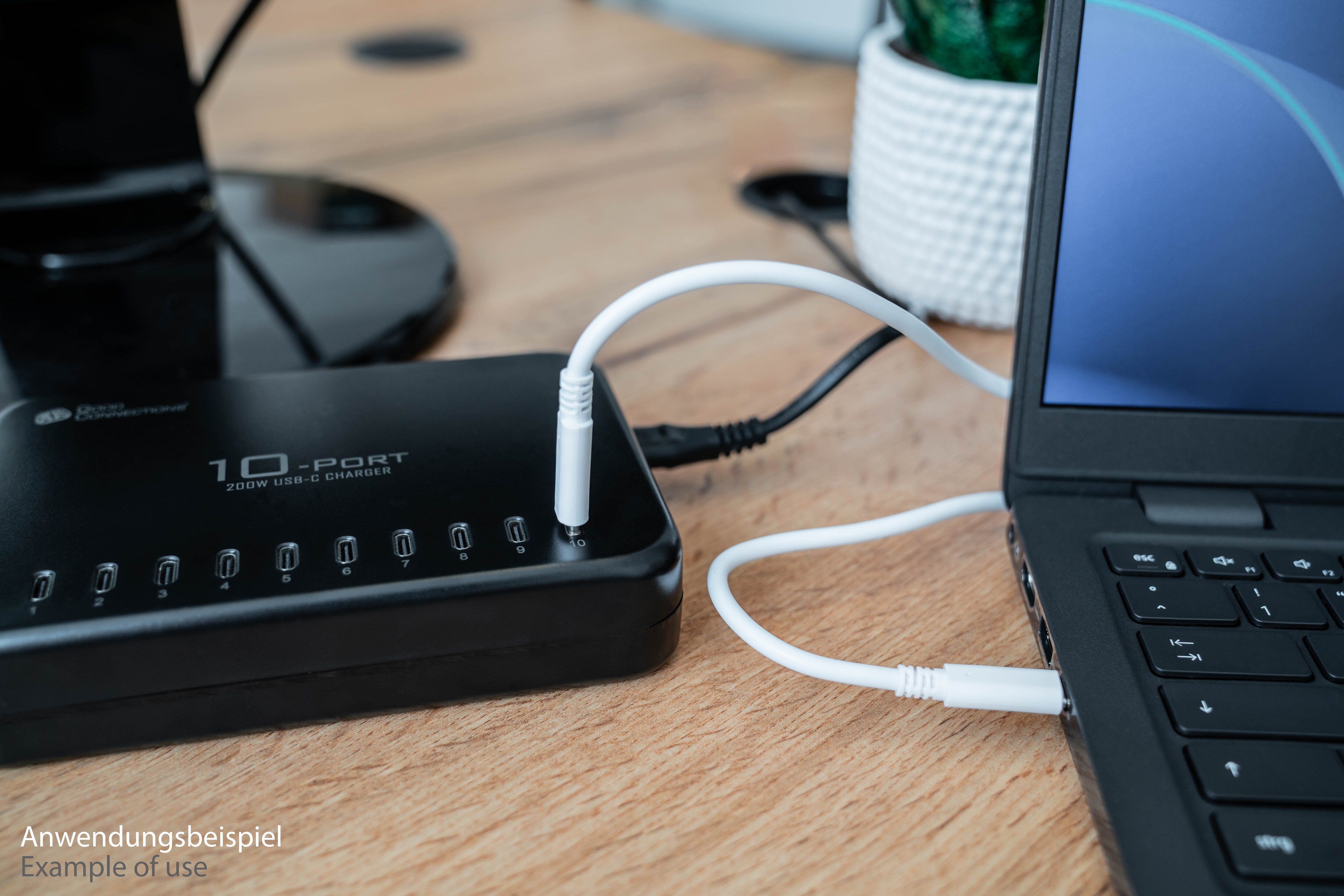 GC USB-Desktop-Schnellladestation 200W, 10-Port (10x USB-C™), schwarz