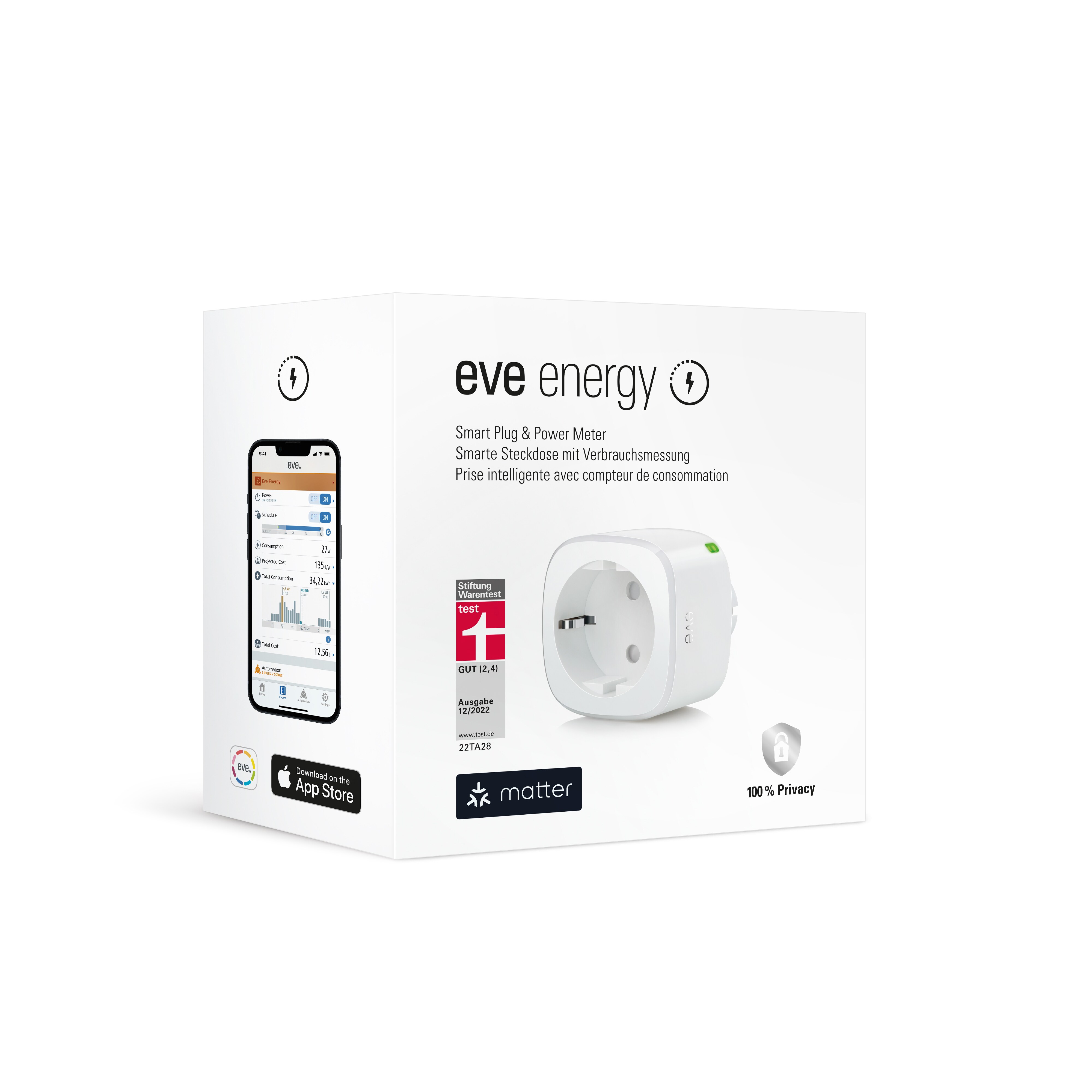 Eve Energy (Matter) - Smarte Steckdose mit Verbrauchsmessung &amp; Thread