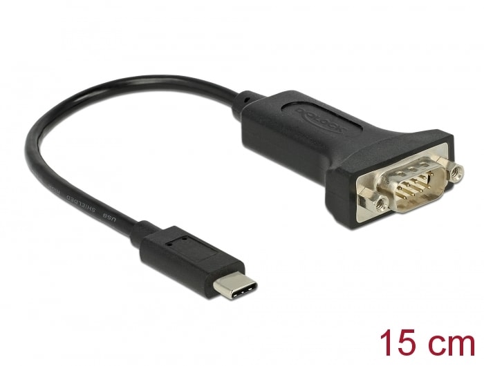 Delock Adapter USB Type-C™ &gt; 1 x Seriell DB9 RS-232 15cm schwarz