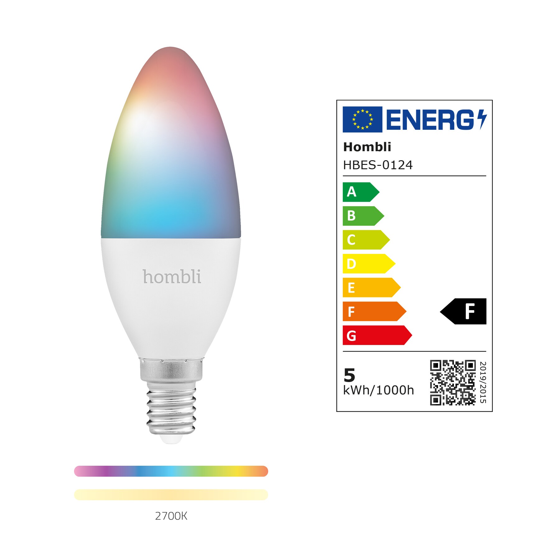 Hombli smarte Glühbirne, 4,5W, E14, RGB