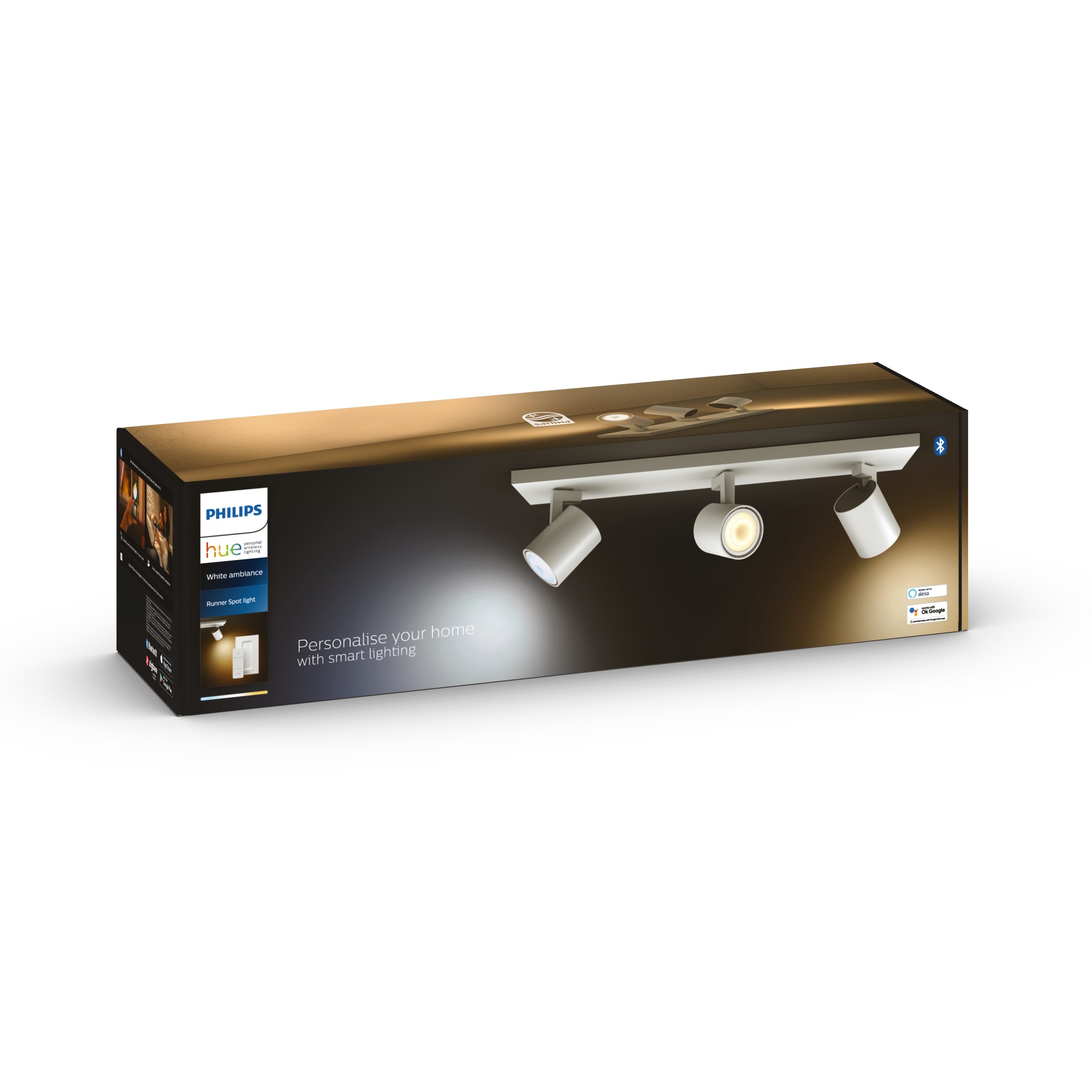 Philips Hue White Amb. Runner Spot 3 flg. Weiß 3x350lm inkl. Dimmschalter