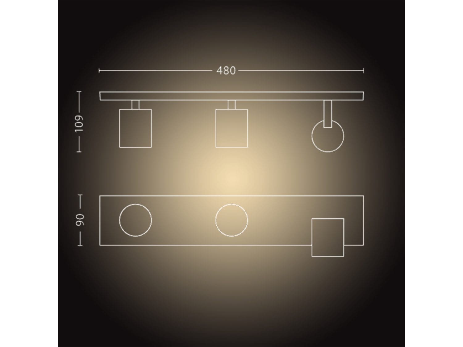 Philips Hue White Amb. Runner Spot 3 flg. Weiß 3x350lm inkl. Dimmschalter