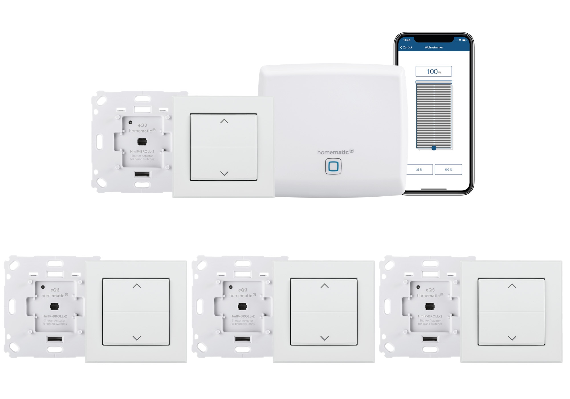 Homematic IP Starter Set Beschattung für vier Rollladen inkl. Access Point