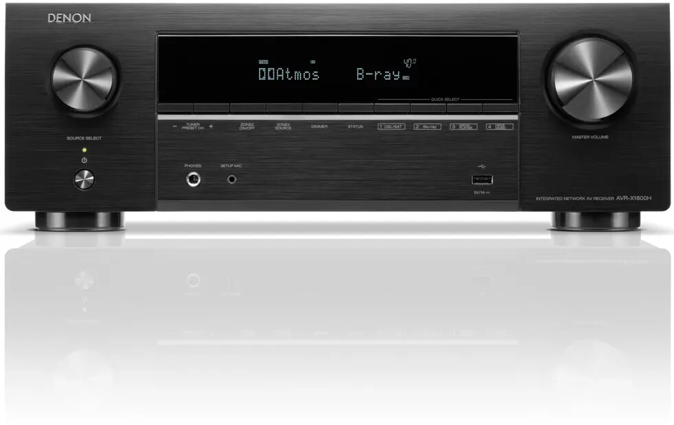 Denon AVR-X1800H 7.2 AV Receiver Schwarz 8K Dolby Atmos, HEOS Built-in