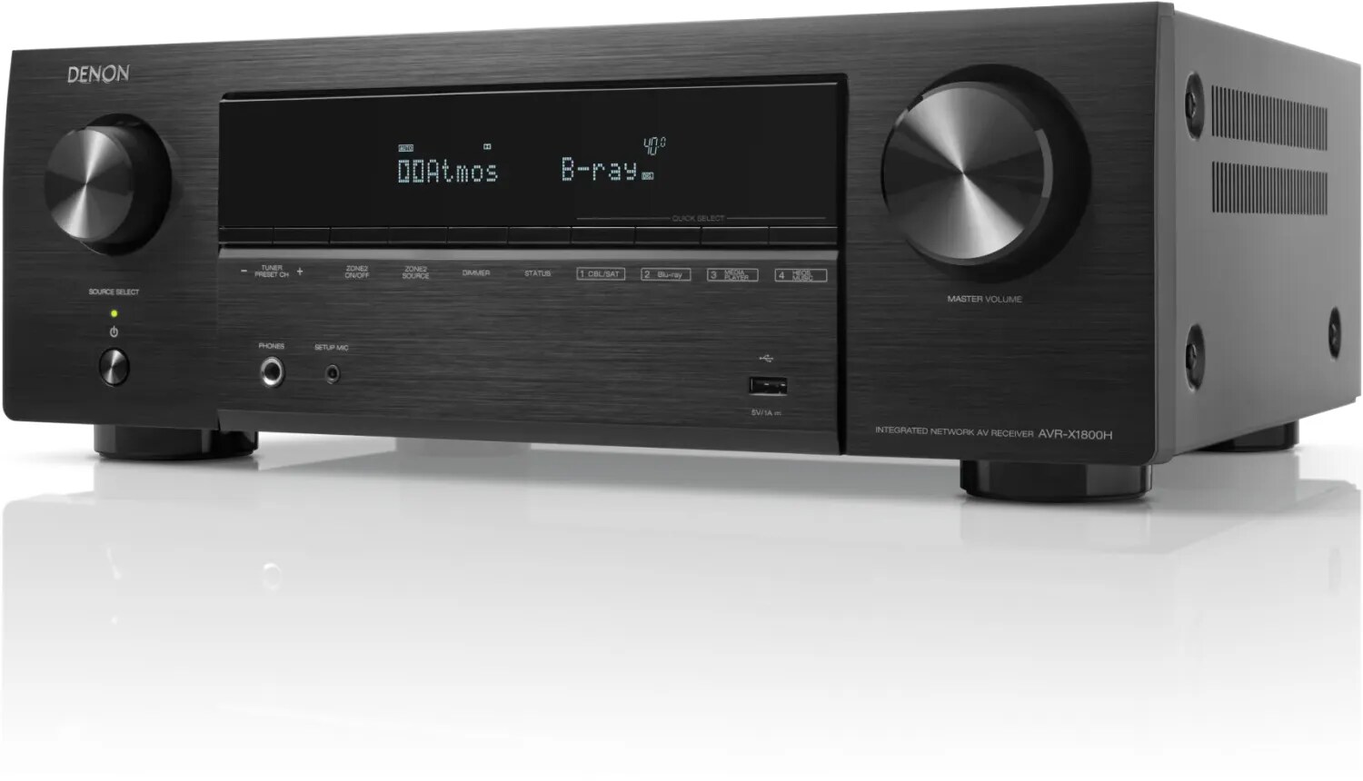 Denon AVR-X1800H 7.2 AV Receiver Schwarz 8K Dolby Atmos, HEOS Built-in