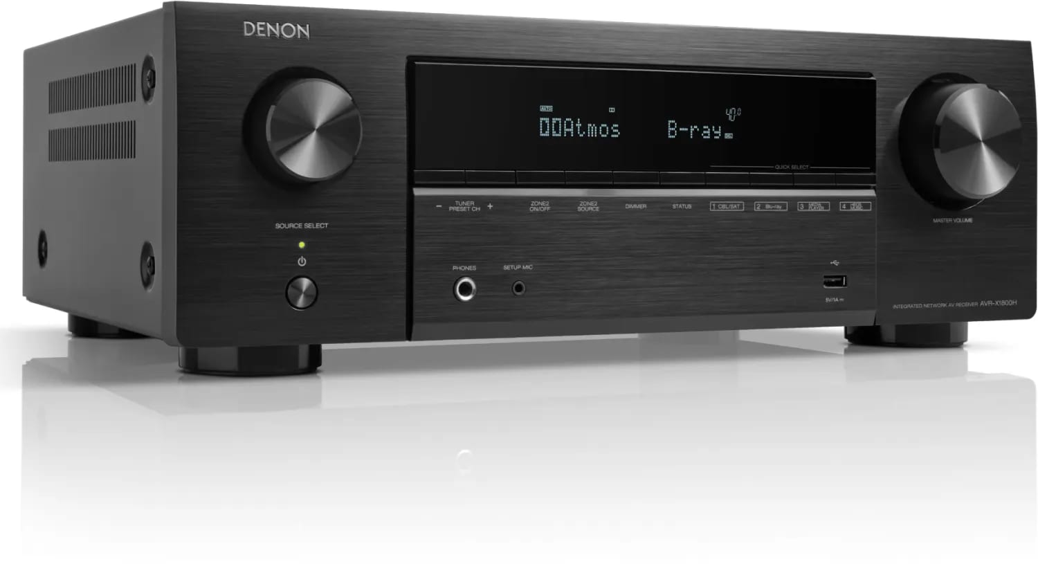 Denon AVR-X1800HDAB 7.2 AV Receiver Schwarz 8K Dolby Atmos, HEOS Built-in