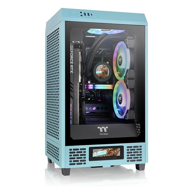 Thermaltake The Tower 200 Mini-Tower Mini-ITX Gehäuse mit Sichtfenster Turquoise