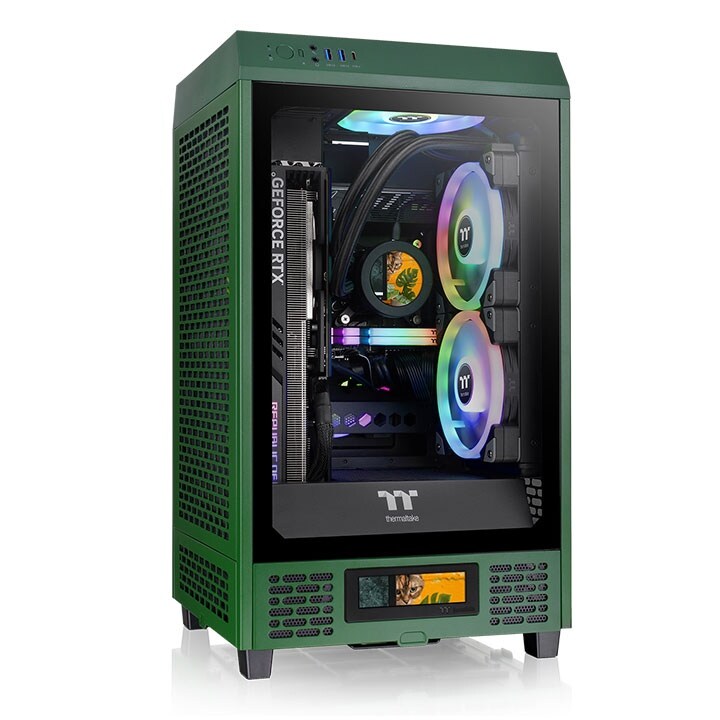 Thermaltake The Tower 200 Mini-Tower Mini-ITX Gehäuse Sichtfenster Racing Green