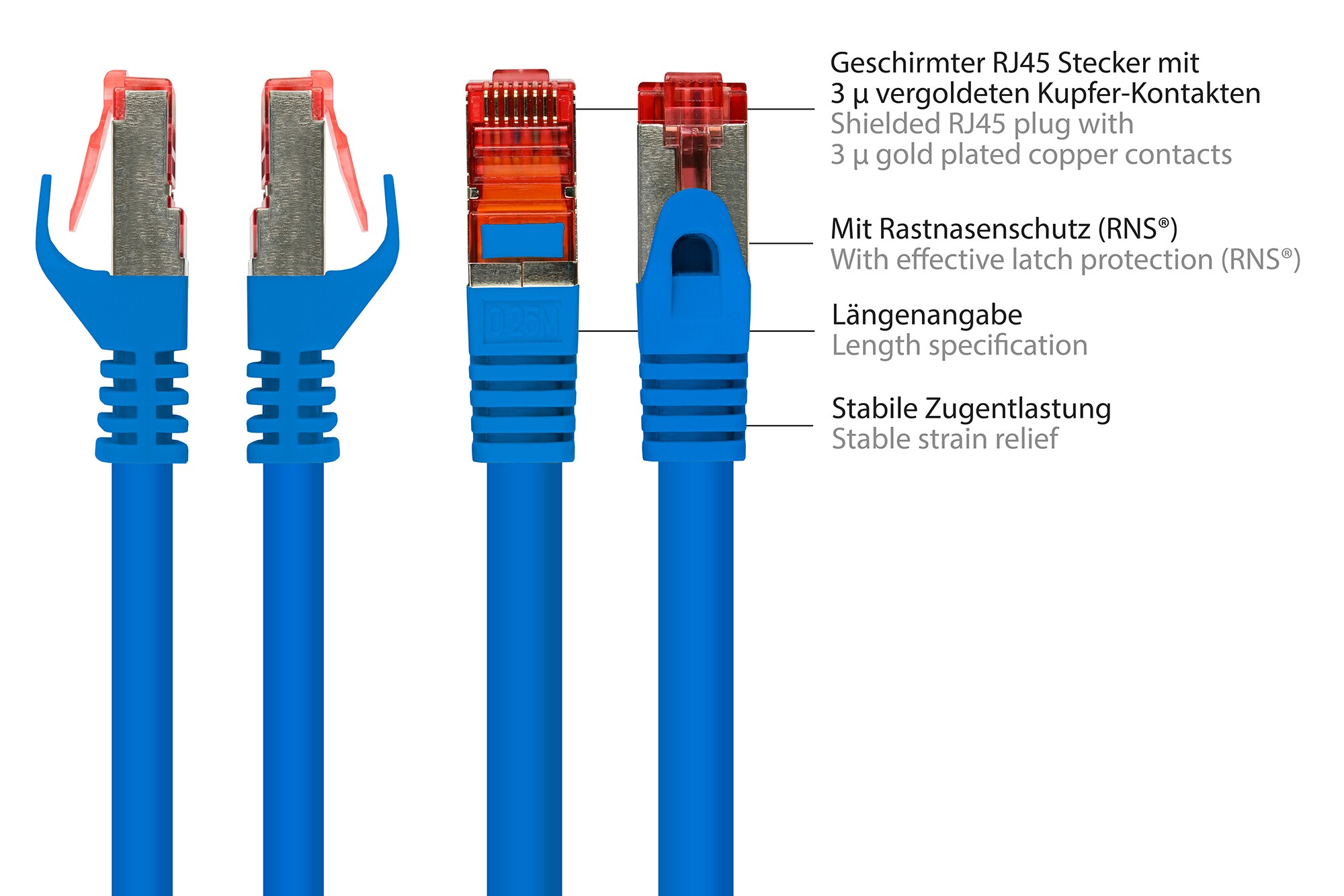 Good Connections 0,15m RNS Patchkabel CAT6 S/FTP PiMF blau